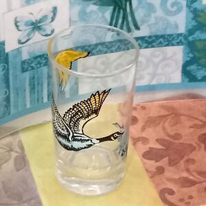 Wild Geese Series Drink Tumbler 12 oz Glass Blue Black Yellow Fowl